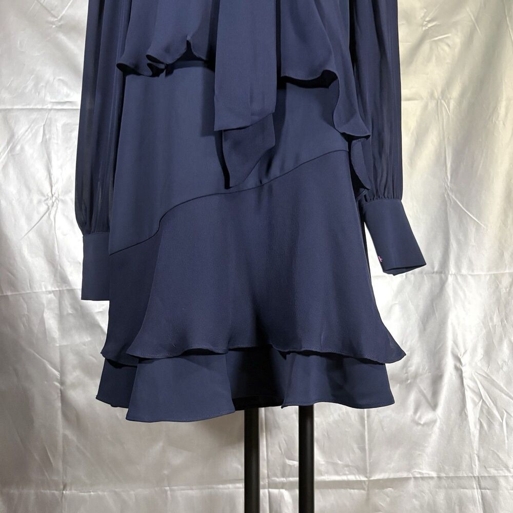 PARKER Kenji Tiered Chiffon Long-Sleeve Dress XS - Picture 4 of 16